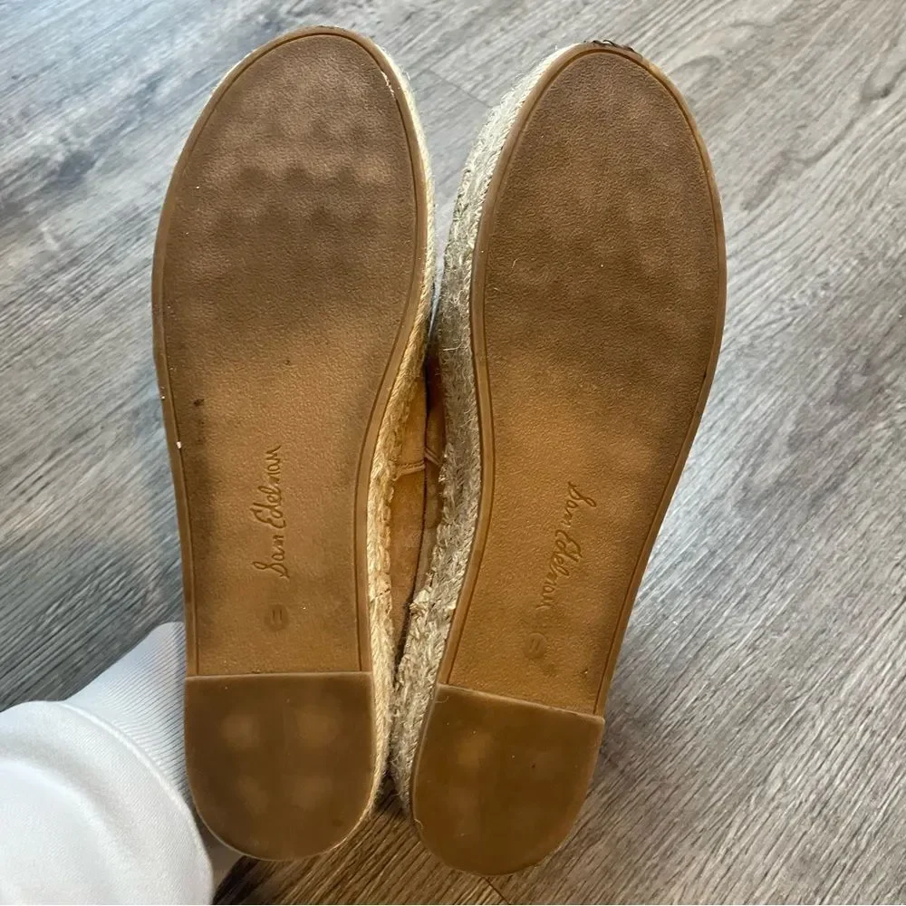 SAM EDELMAN Cherlene Tan Suede Platform Espadrille Slip Ons
